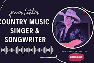 be your male unique country music singer and songwriter in all genre