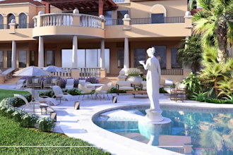 do landscape design, garden design, backyard, pool, and 3d render