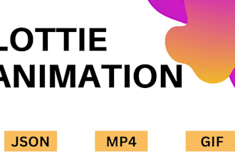create custom lottie animation, json, gif, svg for app and website