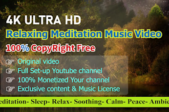 create youtube channel 50x3hrs 4k relaxing meditation music videos