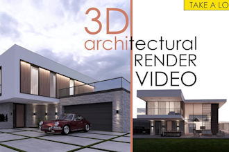 create 3d architectural house animation walkthrough render