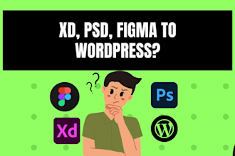 convert your xd, PSD, figma to wordpress websites