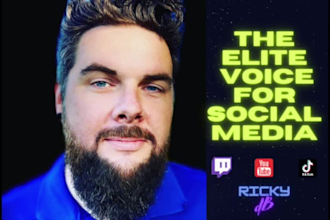 be the voice actor for your youtube tik tok video ad social media voice over