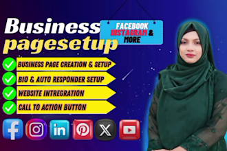 create and setup business page,facebook page, instagram page