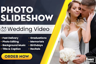 create a custom wedding, birthday, memorial photo slideshow