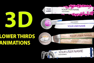 create 3d social media lower thirds animation