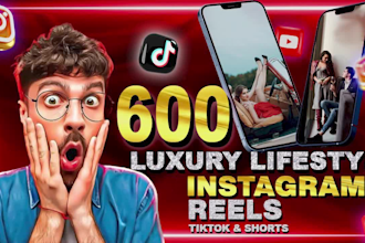 create 600 youtube luxury lifestyle motivational short reels
