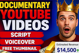 create a history documentary videos, for youtube channel