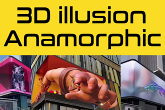 create naked eye anamorphic 3d illusion