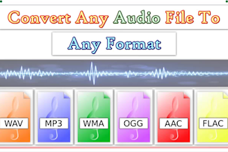 convert any audio file to any format mp3, wav, m4a, flac etc