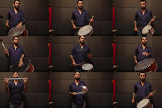record percussions, vibraphone, drums