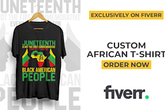 make custom african american character t shirt or black history t shirt design