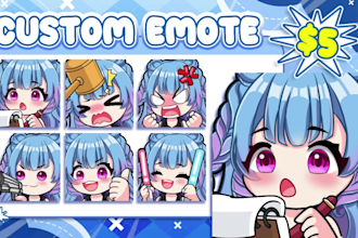 draw custom twitch emotes and twitch animated emotes vtuber