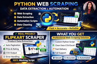 do web scraping, data extraction and selenium automation