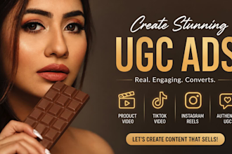 amazing ugc video, tiktok, instagram, meta videos, product ads