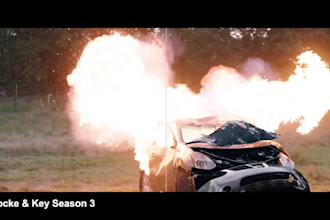 create realistic fire explosion, vfx compositing, smoke and fire effects