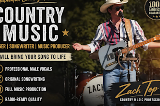 be your male country singer and songwriter, neotraditional country songs