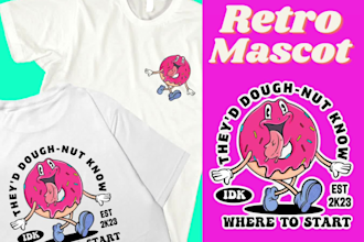 create retro mascot illustration rubberhose 30s cartoon for your brand