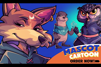 design great custom mascot and cartoon character