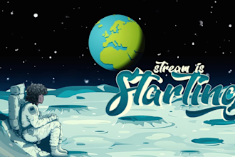 design animated stream overlay, logo, panel, screen, emotes