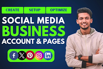 create professional social media account, page creation with setup and optimize