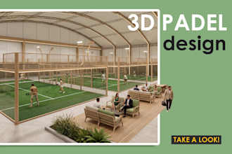 3d design custom padel and pickleball courts