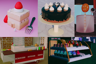 create realistic 3d food models for your project