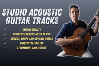 record beautiful acoustic guitar for your song,  studio sound