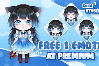 design and rig live2d chibi vtuber model for streaming