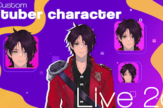design custom vtuber character for twitch ready to rigging