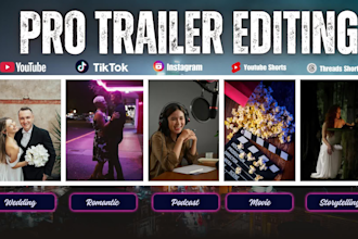 edit movie, wedding, and podcast trailers for social media