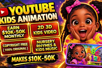 create 2d, 3d kids abc learning video, kids learning animation video
