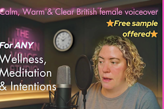 record a real human calm meditation or mindful voiceover