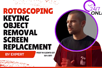 do professional rotoscoping, green screen removal, and vfx for any video