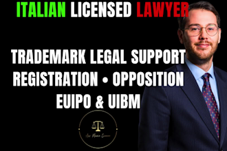 support with trademark registration in europe or italy as IP lawyer