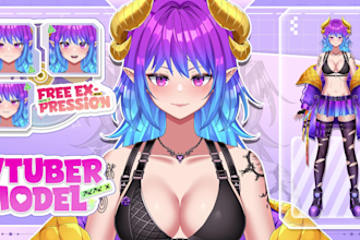 design high quality live 2d vtuber model and rigging