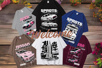draw vector minimal or retro car design for your t shirt merchandise
