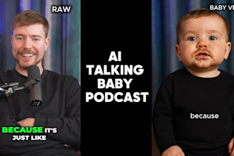 create ai viral talking baby podcast