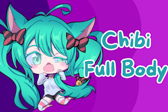 draw cute custom chibi characters for you