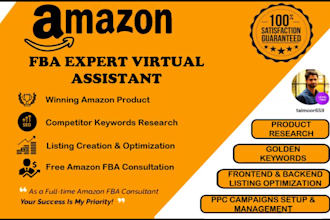 be your top quality amazon fba virtual assistant