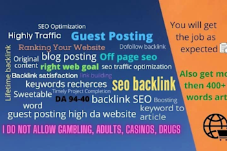 do 15 guest post with dofollow backlink on high traffic site