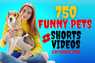 make 750 funny pets shorts videos for youtube and tikok