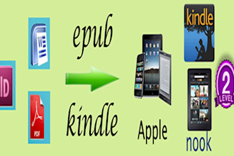 convert word, PDF, indesign to epub,  kindle,  print PDF,  pod