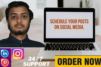 schedule your posts on social media weekly or monthly