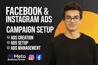 setup and manage your meta ads, online advertising, facebook ads and instagram