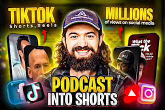 edit podcast to engaging short form video clips for youtube tiktok and ig reels