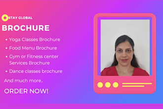 create food or yoga, gym, fitness services brochure for your business