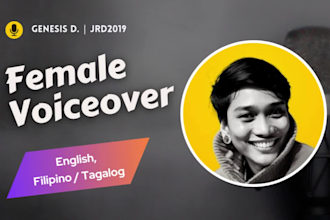 record tagalog filipino english female voice over for you