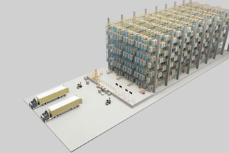 do 3d warehouse automation, asrs, amr forklift video 3d intralogistics animation