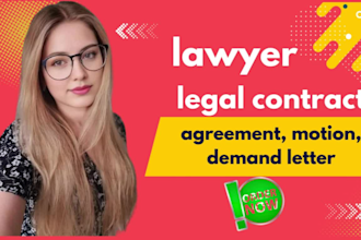 write or review legal contract, agreement, motion, demand letter as a lawyer